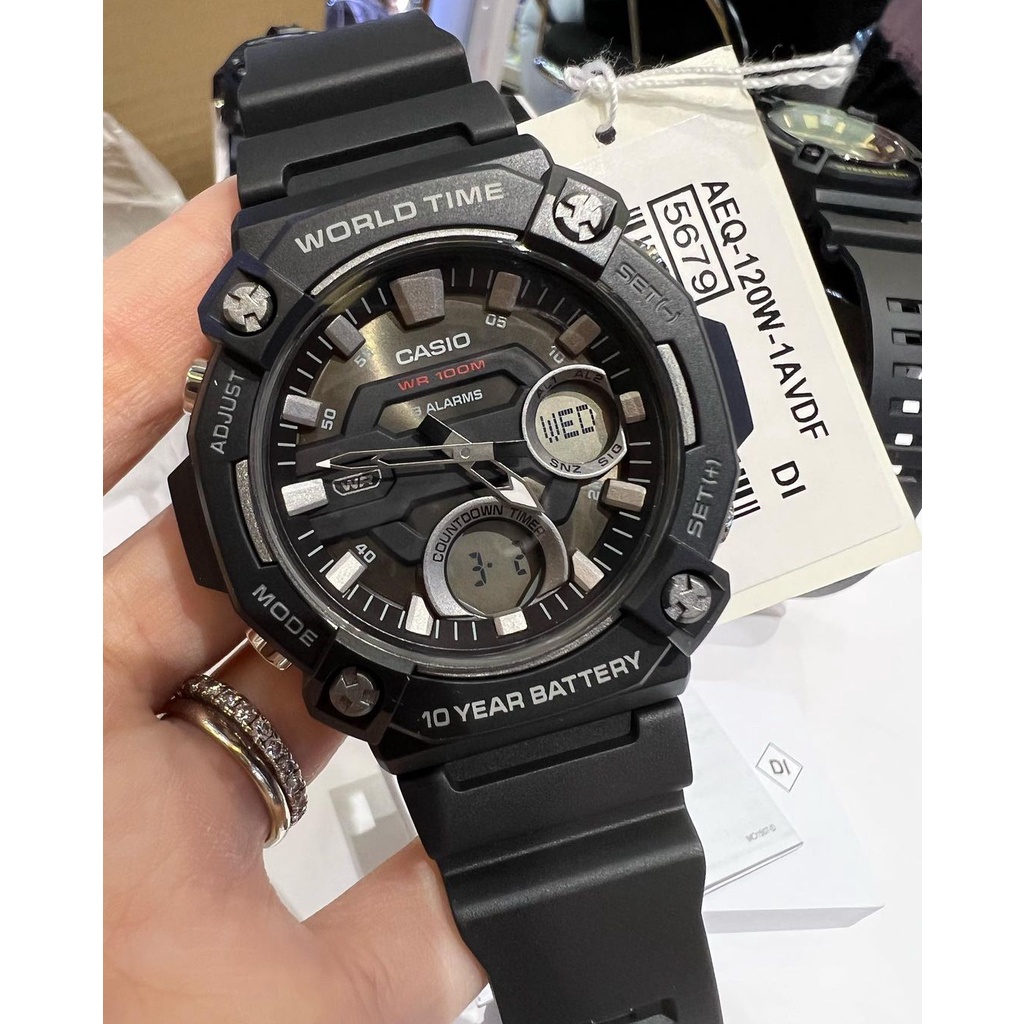 Đồng hồ Nam dây nhựa Casio AEQ-120 chính hãng chính hãng bảo hành 1 năm Pin trọn đời