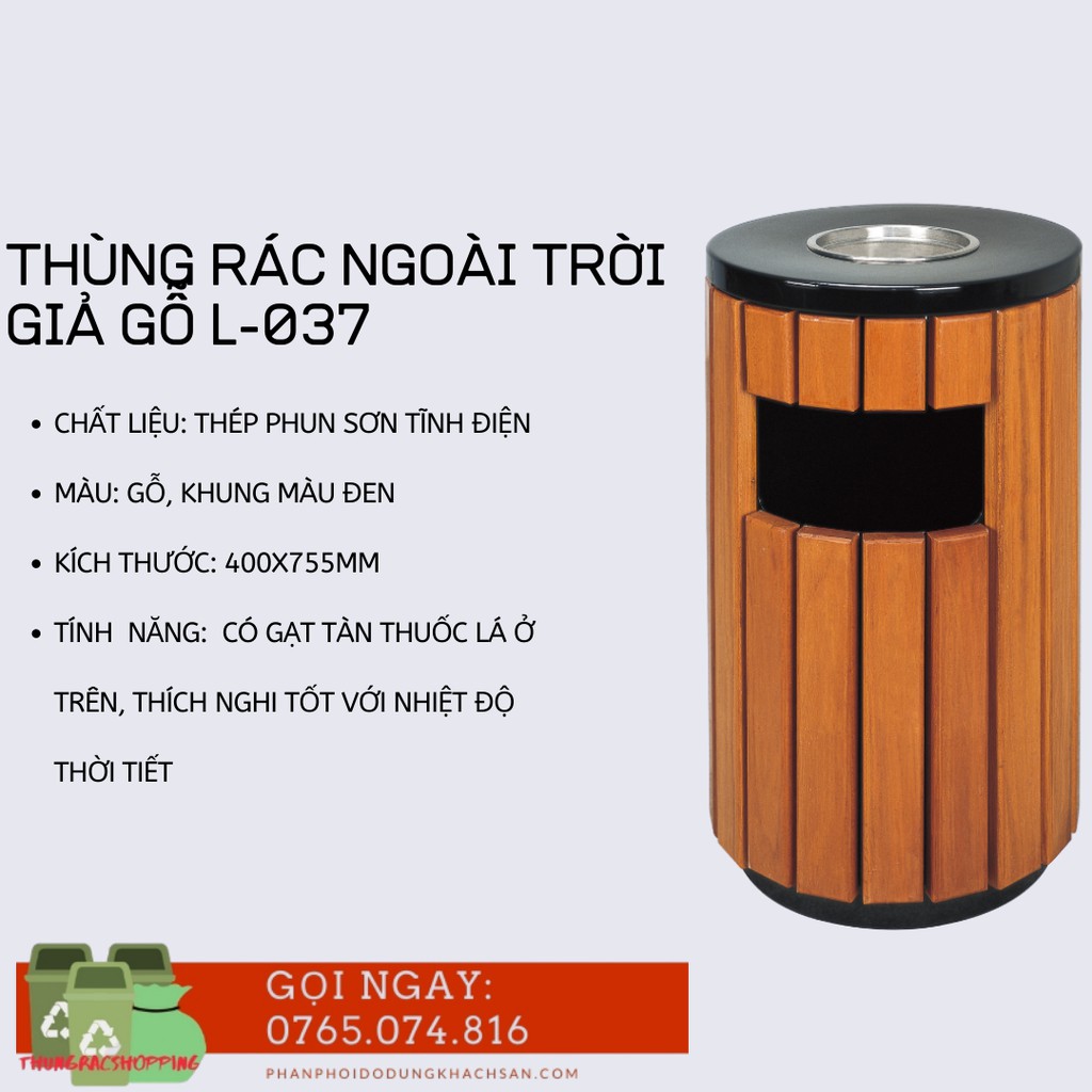 THÙNG RÁC CÔNG CỘNG NGOÀI TRỜI HÌNH TRÒN L-039