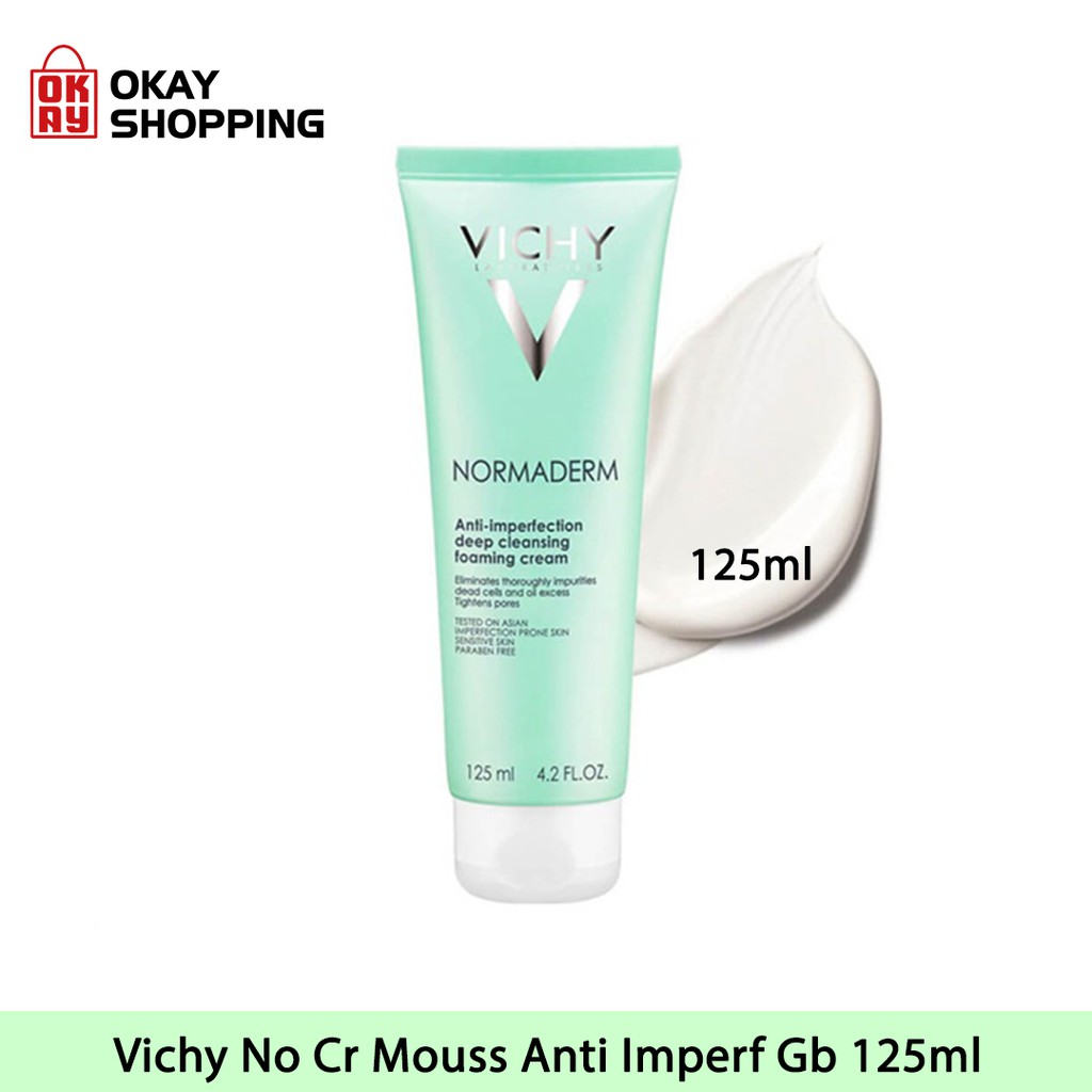 Sữa Rửa Mặt Tạo Bọt Ngăn Ngừa Mụn & Se Nhỏ Lỗ Chân Lông Vichy No Cr Mouss Anti Imperf Gb 125m | BigBuy360 - bigbuy360.vn