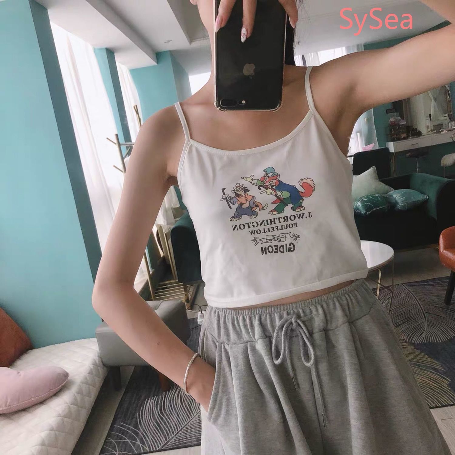 Áo Hai Dây In Họa Tiết Hoạt Hình Thời Trang Mùa Hè Cho Nữ | BigBuy360 - bigbuy360.vn