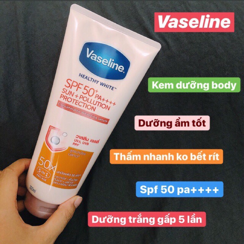 Sữa Dưỡng Thể Vaseline 50x SPF 50++ Thái Lan  siêu hot