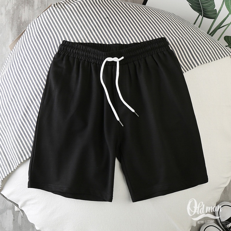 Quần Short Nam, Quần Trơn Basic, Unisex, Quần Đùi Thun Thể Thao Co Giãn Dáng Form Rộng Dày Dặn, Vải Thoáng Mát