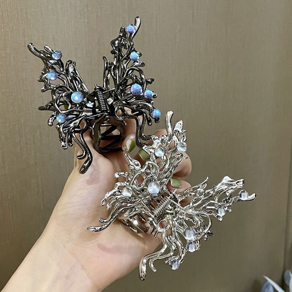 Kẹp Tóc Kim Loại Màu Đen / Bạc Đính Đá Mặt Trăng / Cá Mập / Bảng Đồ / Nhịp Tim dreamdiary