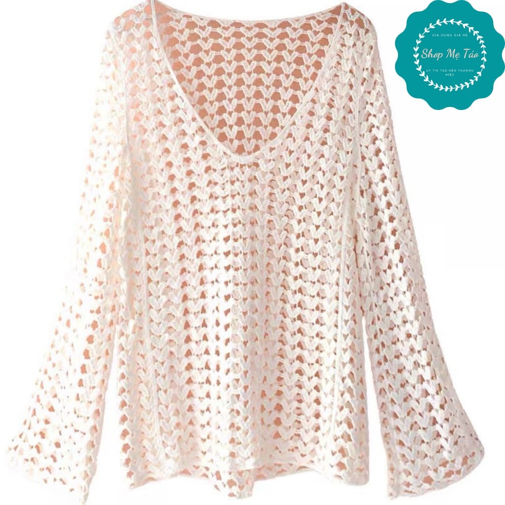 Áo lưới tim trùm mông đi biển, áo choàng, ren lưới mặc kèm bikini đi biển siêu HOT 2021 | BigBuy360 - bigbuy360.vn