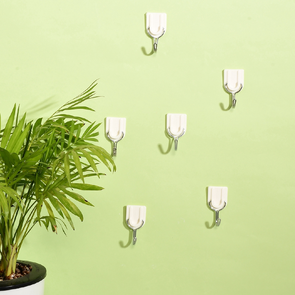 Móc treo quần áo/ đồ dùng màu trắng siêu dính tiện dụng