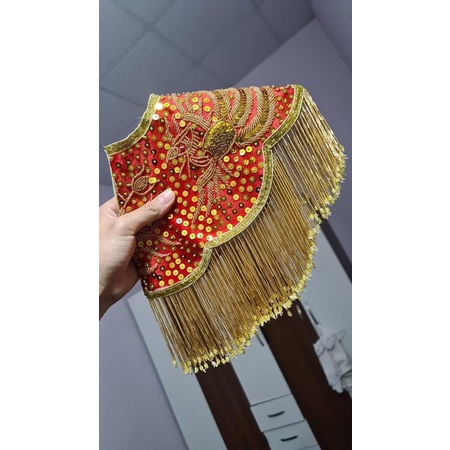 Phụ kiện hầu đồng - xây cườm vàng hàng trung - xây hầu - xây cổ hầu đồng