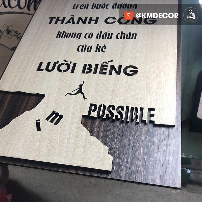 [ Bảng trang trí Handmade ] Tranh treo tường gỗ tạo động lực trang trí phòng làm việc [trên bước đường thành cô