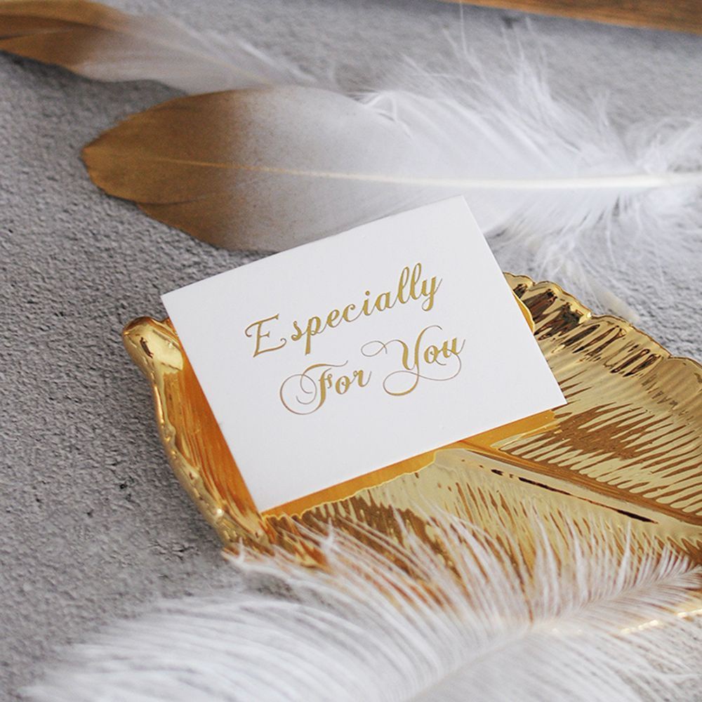 Set 100 Tấm Thiệp Mời Sinh Nhật / Đám Cưới Mini Dập Nổi Họa Tiết Chữ Thank You Diy