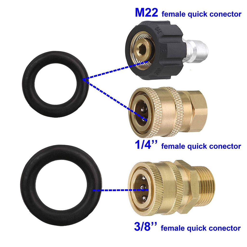 Bộ 40 vòng đệm cao su thay thế cho máy phun rửa áp suất cao 1/4Inch / 3 / 8Inch / M22