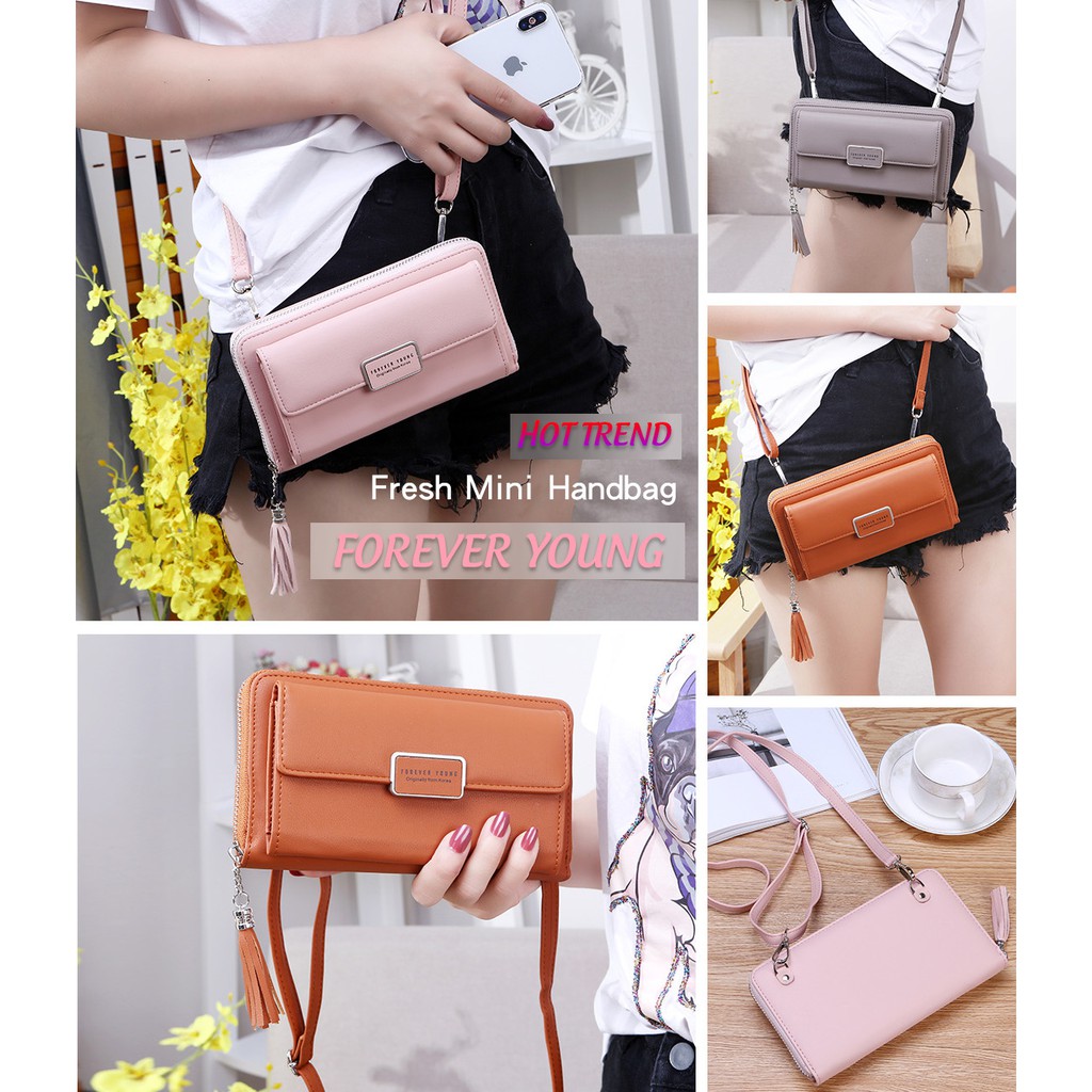 [Mã FATHANG5 giảm 10K đơn 50K] Ví Forever Young Đeo Chéo Tua Rua Khuy Vuông P1344 | BigBuy360 - bigbuy360.vn