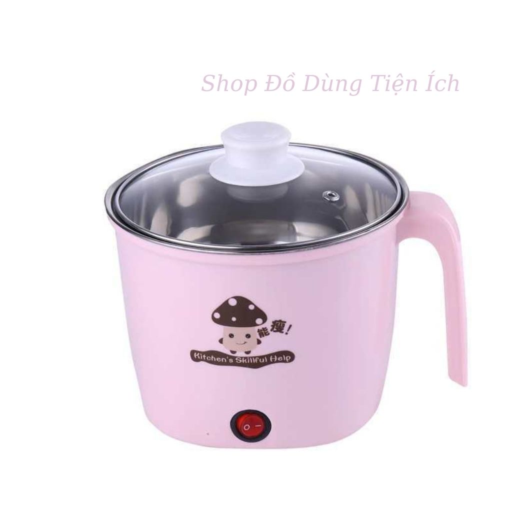 Ca Nấu Mì, Nồi Nấu Lẩu Mini Nồi Nấu Có Sửng Hấp 2 Tầng, Nồi Nấu Siêu Tốc Đa Năng - Loại Tốt Có Tay Cầm Mini 18cm