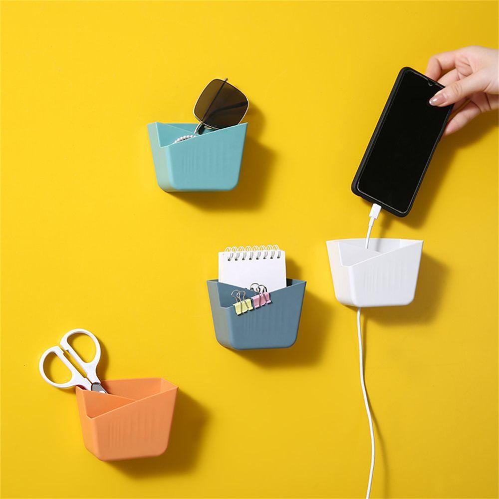 ♫DAPHNE♫ Home Remote Control Organizer Case Plastic Toothbrush Storage Rack Storage Box Multifunctional Rack Accessories Punch-free Adhesive Wall-mounted/Multicolor