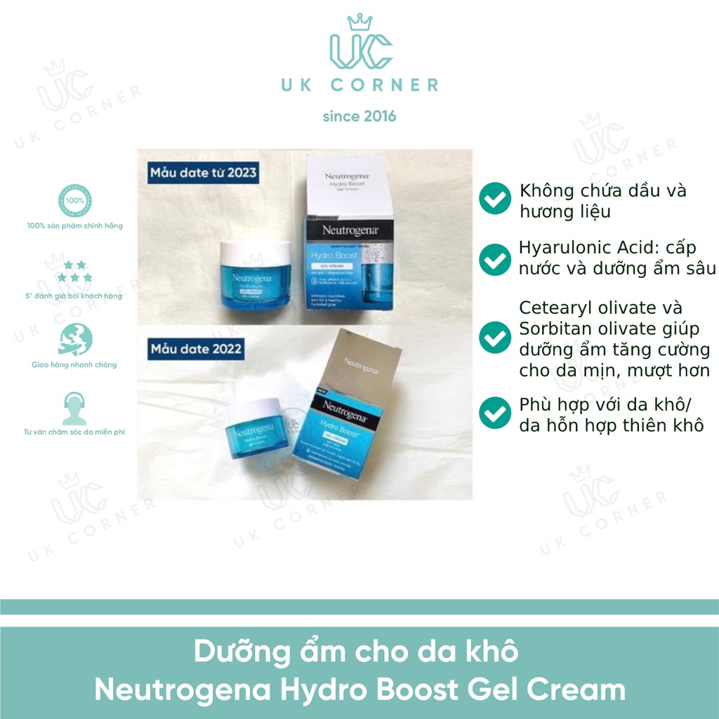 [Mẫu mới] Dưỡng ẩm cho da khô Neutrogena Hydro Boost Gel Cream