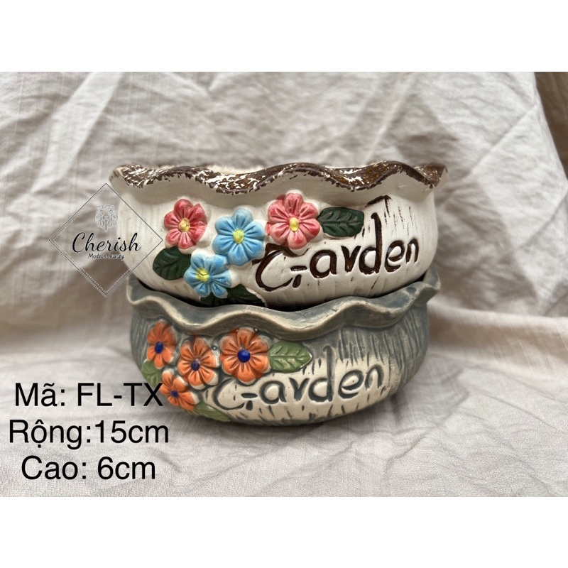 Chậu Trồng Cây Cảnh, Sen Đá dáng ovan . Mã MR-AR