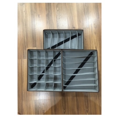 Hộp Đựng Đồ Lót Vải Không Dệt (set 3 cái 6, 7, 24 ngăn) - Khay Bảo Quản Đựng Tất Vớ Sạch Sẽ, Tiết Kiệm Diện Tích 88287