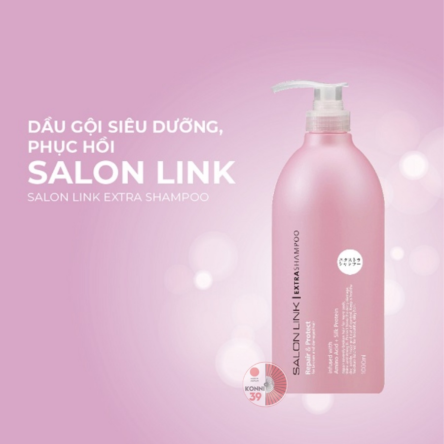 Dầu gội KUMANO Salon Link 1000ml phục hồi tóc hư tổn tóc gội nhuộm giảm sợ rụng tóc nội địa Nhật - Bahachiha