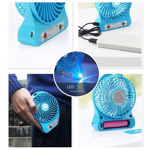 [Mã ELHA22 giảm 5% đơn 300K] Quạt tích điện mini fan usb 3 chế độ cực mát