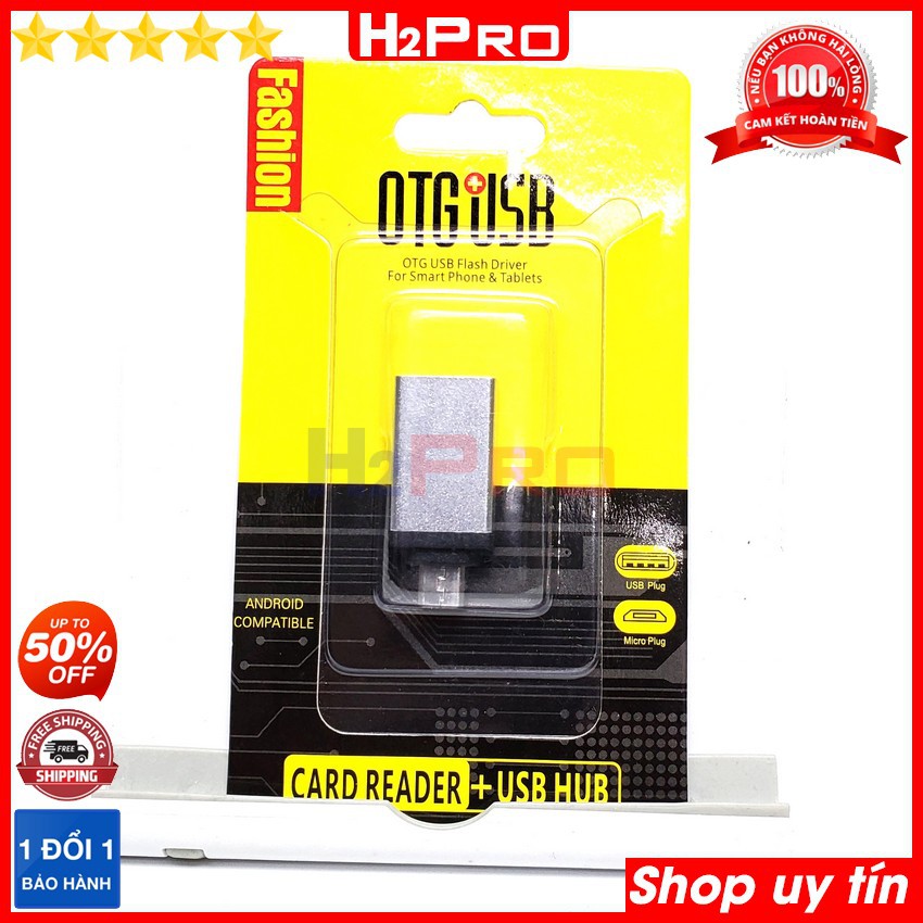 Đầu chuyển đổi usb 3.0 sang Type C-Micro USB OTG H2Pro chính hãng, đầu chuyển đổi usb 3.0 sang Type C-Micro USB cao cấp