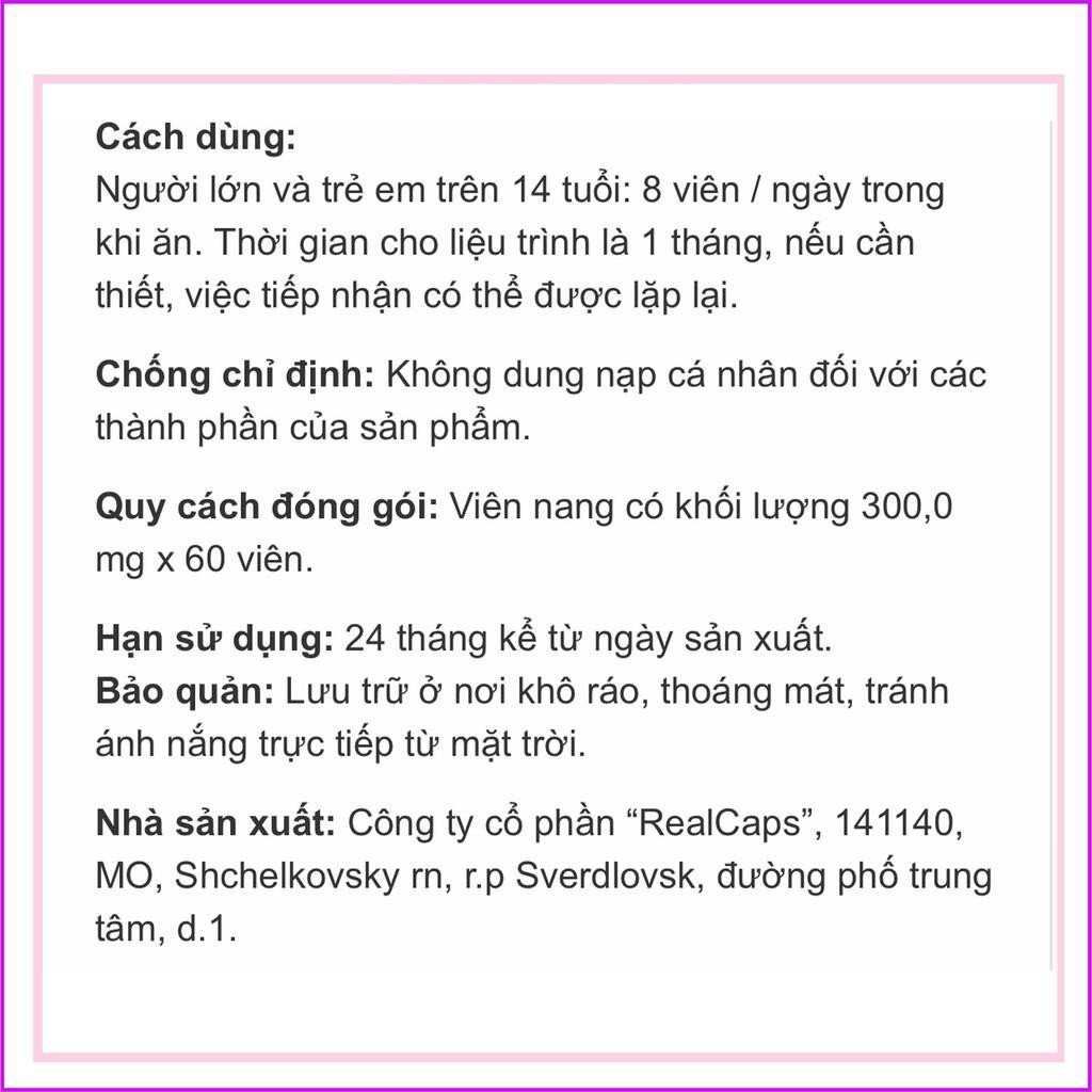 Tinh Dầu Thông Đỏ Real Caps Cedar Oil 60 Viên Của Nga | BigBuy360 - bigbuy360.vn