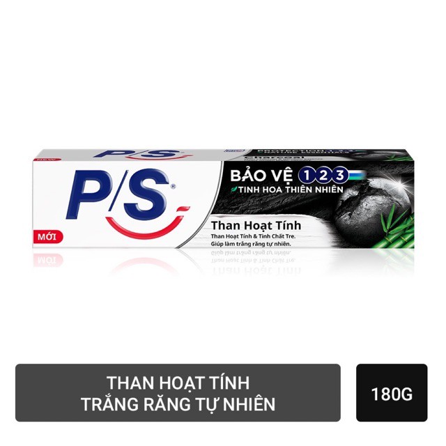 KEM ĐÁNH RĂNG P/S BẢO VỆ 123 THAN HOẠT TÍNH 180G