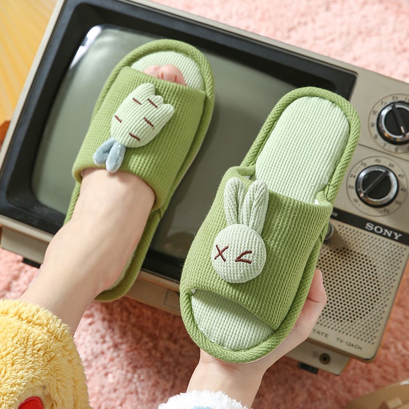 Dép Bông Thỏ Cà Rốt Xinh Xắn Chất Liệu Bông Thỏ Mềm Mịn Đi Trong Nhà Phù Hợp Cho Cả Gia Đình