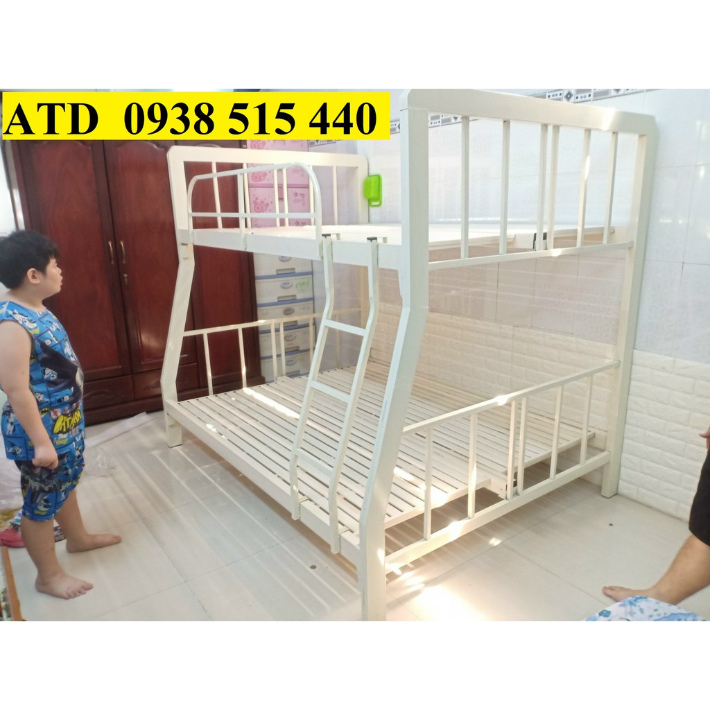 Giường sắt 2 tầng hộp vuông cao cấp trên 1m6 dưới 1m8 giá rẻ tại xưởng HCM