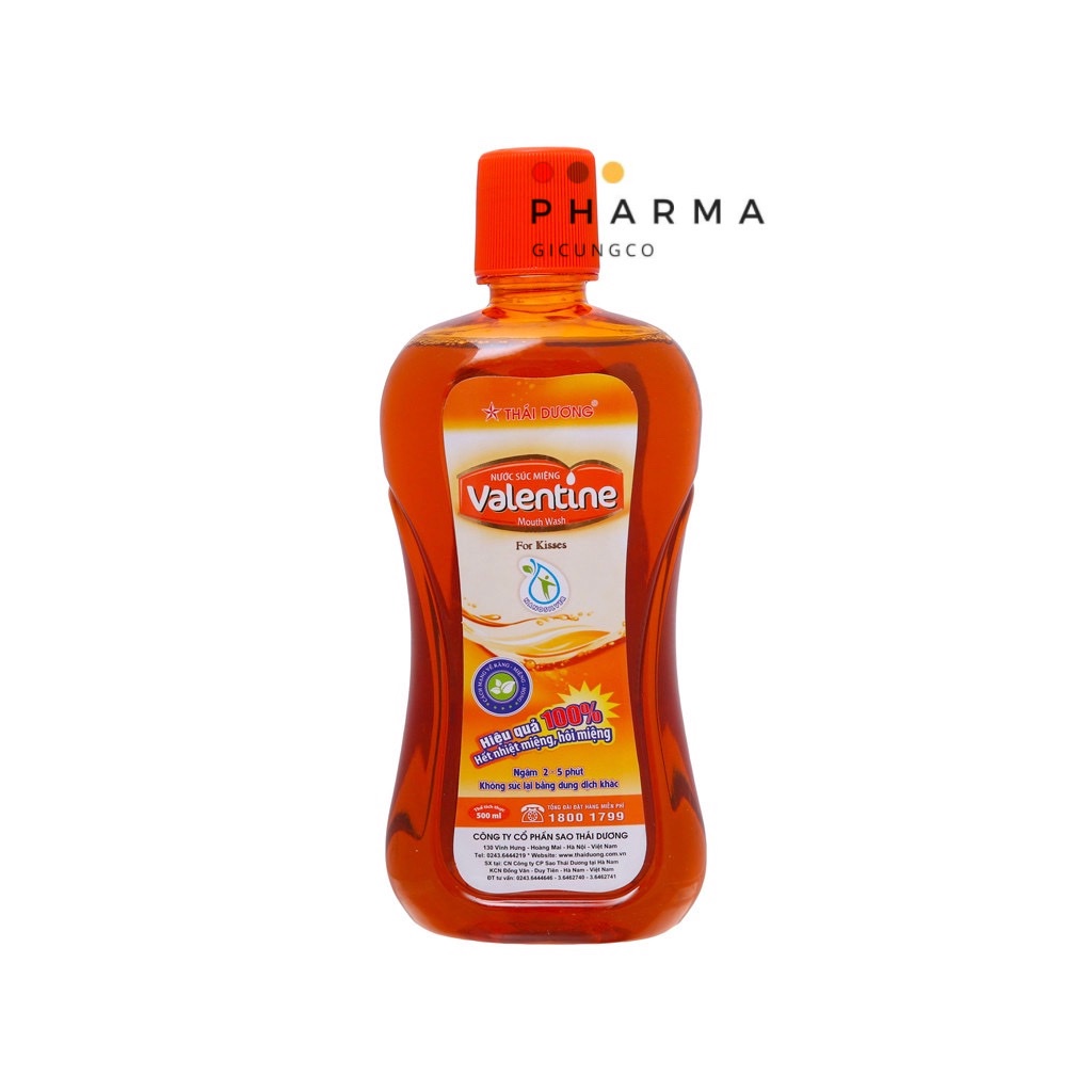 NƯỚC SÚC MIỆNG VALENTINE HẾT NHIỆT MIỆNG, HÔI MIỆNG - 500ML
