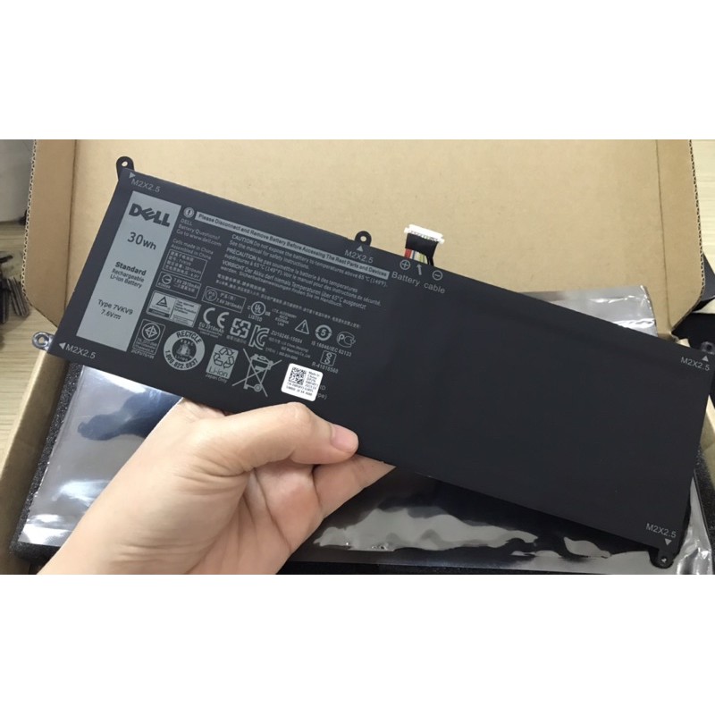 👉PIN( ZIN) Laptop Dell 7VKV9 9TV5X 09TV5X Battery for Dell Dell XPS 12 9250 Latitude 12 7275 V55D0 30Wh