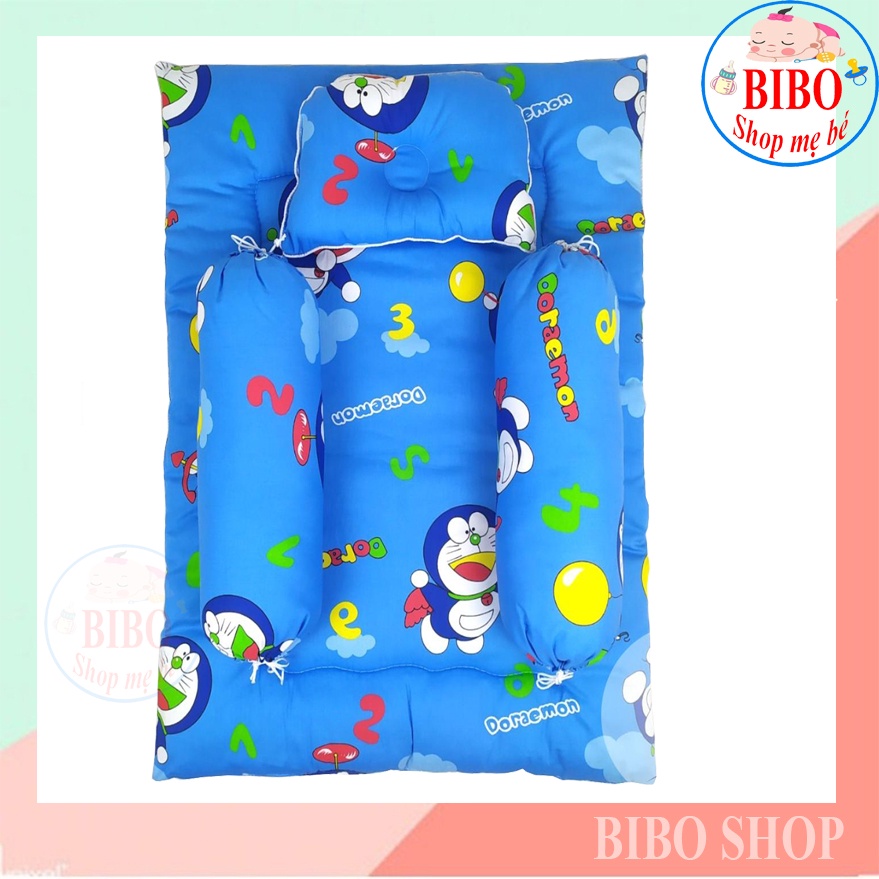 Bộ Nệm Gối Sơ Sinh Vải Cotton Thắng Lợi_Gối sơ sinh chống bẹt đầu_Cặp gối ôm sơ sinh_Nệm cho bé