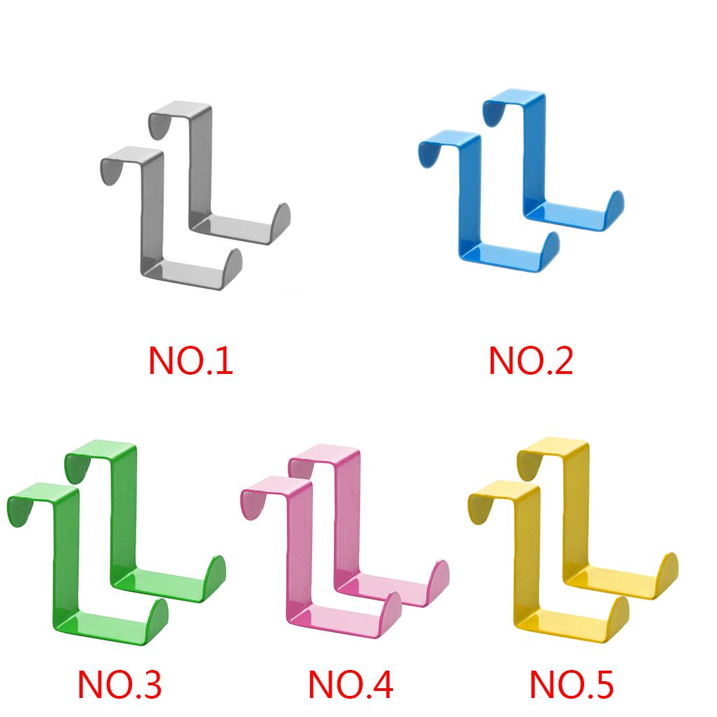 [CHOO] 2pcs Over Door Hooks Stainless Steel Cabinet Drawer Hanging Hooks Office Kitchen Towel Coat Hanger