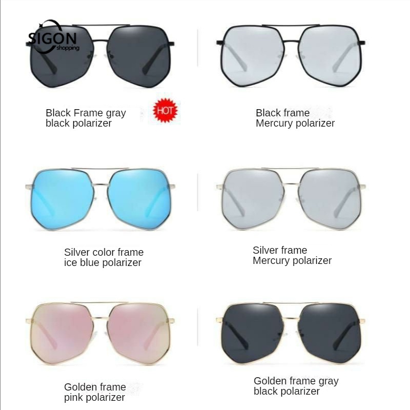 Kính Mát Phân Cực Chống Tia UV Gọng Lớn Thời Trang Cho Nam Nữ