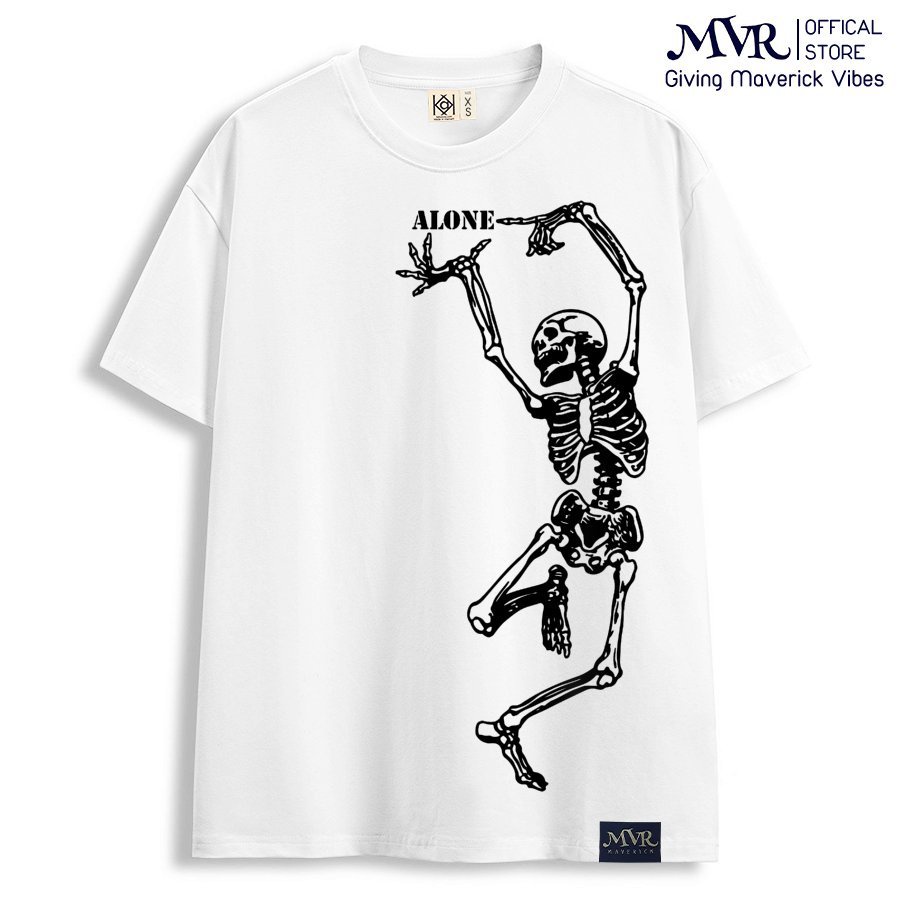 Áo thun nữ unisex Khiêu vũ với thần chết bộ xương nhảy một mình MVR KK3994
