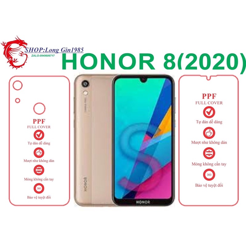 Honor 8 2020 miếng dán trong Ppf mặt trước mặt sau chống va đập chống trầy xước