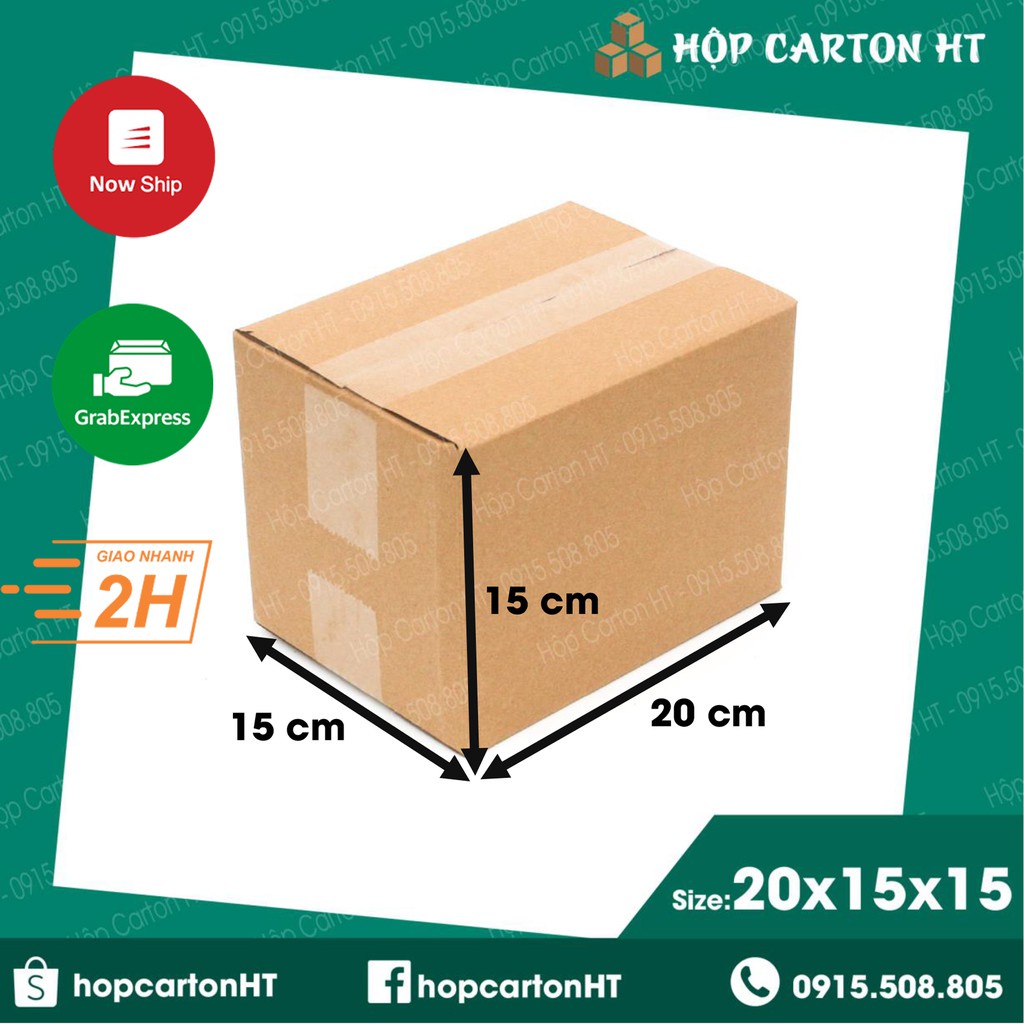 Combo 10 Hộp Carton Đóng Hàng 20x15x15 Thùng Giấy Gói Hàng COD Chất Liệu Bìa  Carton 3 Lớp - Hộp Carton HT