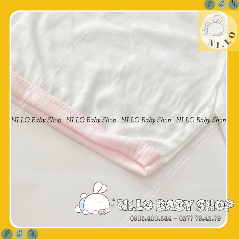 Quần đùi sơ sinh Trắng Viền Màu JOU, chất vải cotton 100% cao cấp mềm, mịn, thoáng mát {Ảnh thật}