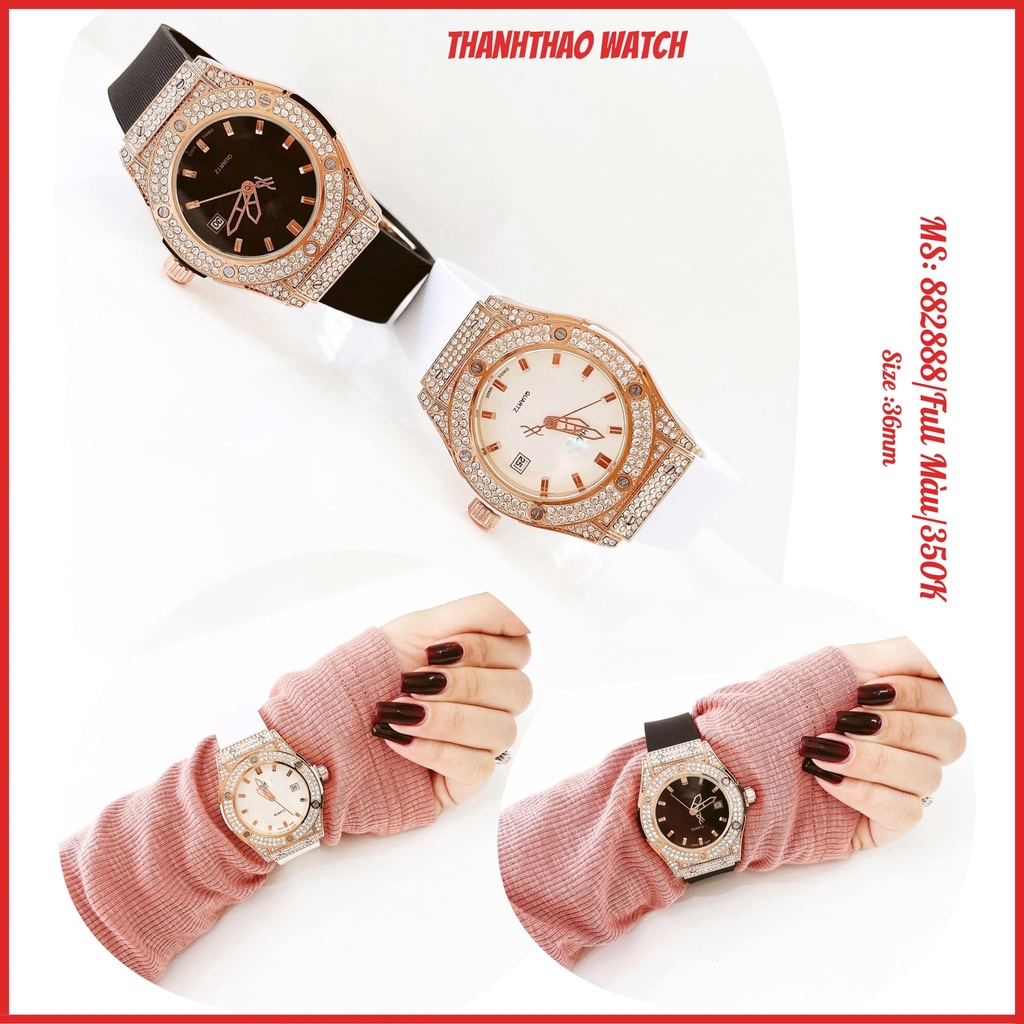 Đồng Hồ Nữ Đẹp ThanhThao Watch , Đồng Hồ Nữ Đeo Tay Dây Silicon 882888 Chính Hãng