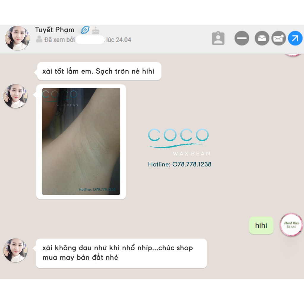 1 sáp wax lông Coco Wax Bean (free que wax) sáp hồng | BigBuy360 - bigbuy360.vn