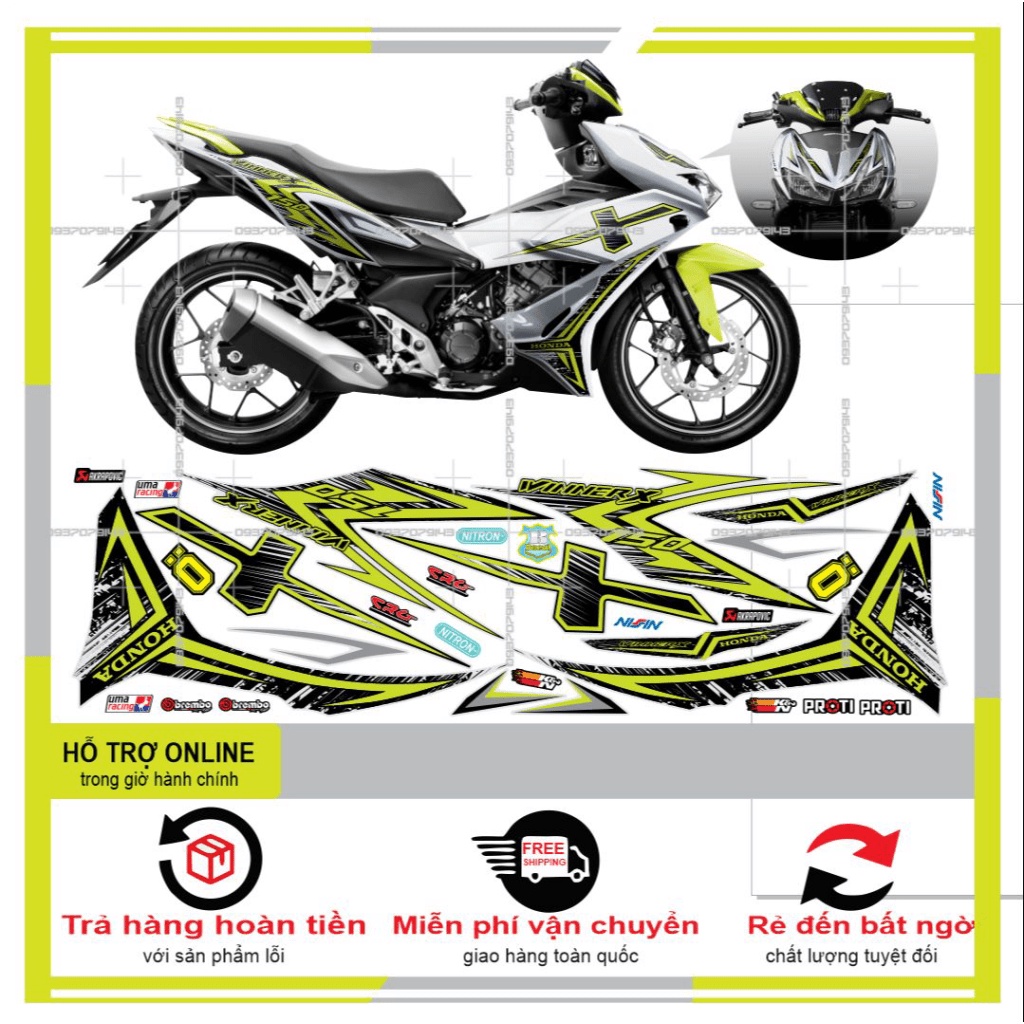 TEM XE WINNER X DÁN XE BẠC K03 -- SHIN DECAL 2