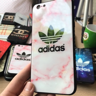 Ốp lưng kính adidas hồng trắng