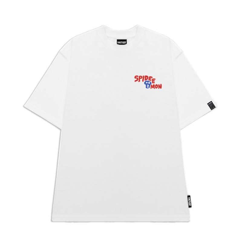 Áo Thun Unisex Nigust Local Brand  Spidee Mon N003 oversize tay lỡ form rộng vải cotton cao cấp co dãn 4 chiều