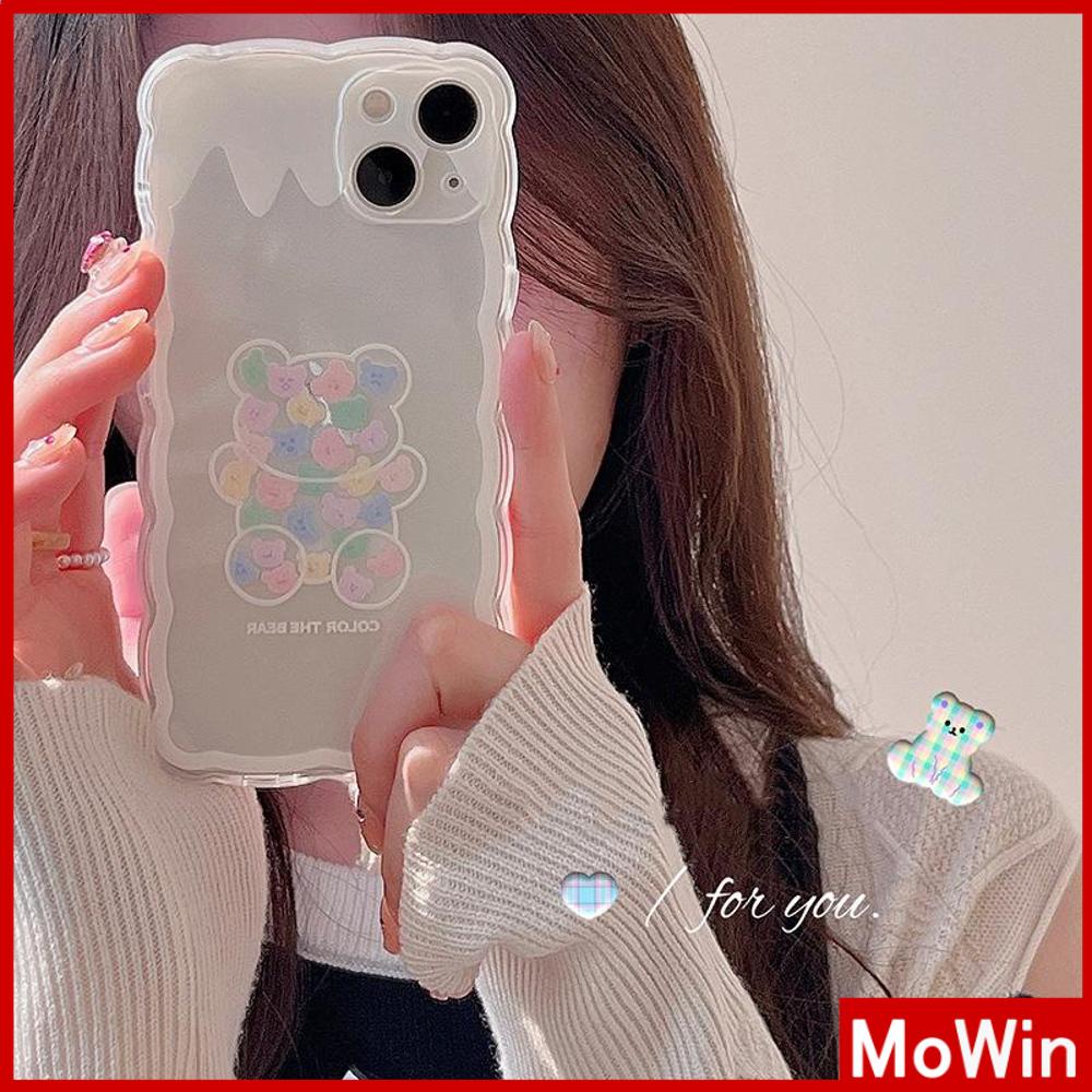 Ốp Điện Thoại Silicon Mềm Chống Trượt Chống Sốc In Hình Gấu Trắng Cho iPhone 13 Pro Max 12 Pro Max 11 7 Plus