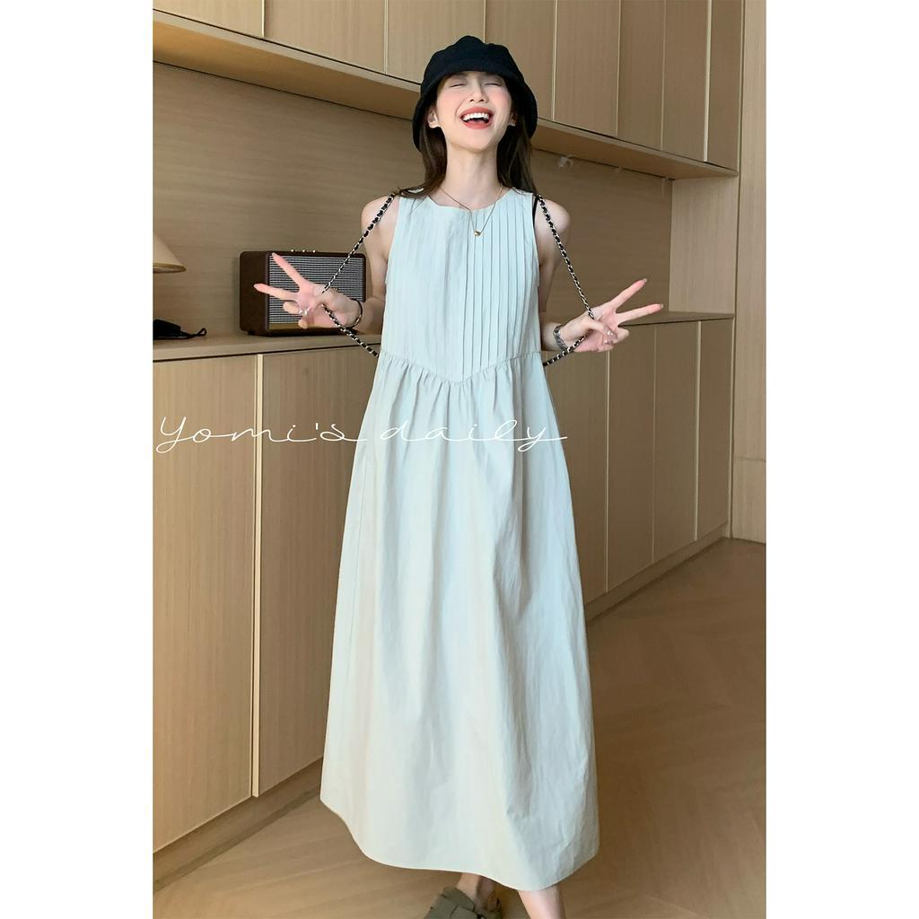 Đầm Dài Không Tay Thiết Kế Xếp Ly 64245