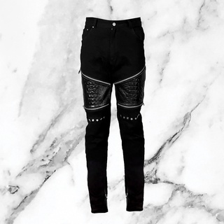 Quần Biker Leather Jean - Da thật vân lưng cá sấu - Ak 47 Republic