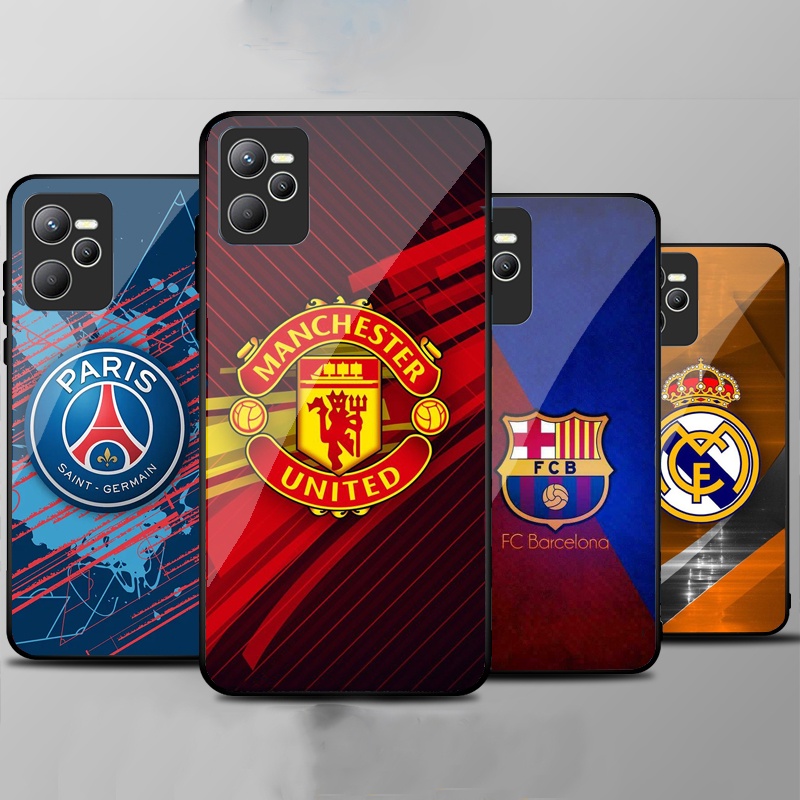 Ốp Lưng REALME C35, Narzo 50A Prime mặt kính cường lực cao cấp In hình Câu Lạc Bộ Bóng Đá