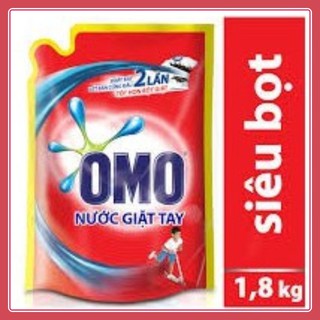 Nước giặt Omo siêu bọt giặt tay 1,8kg (TÚI 1,8KG)