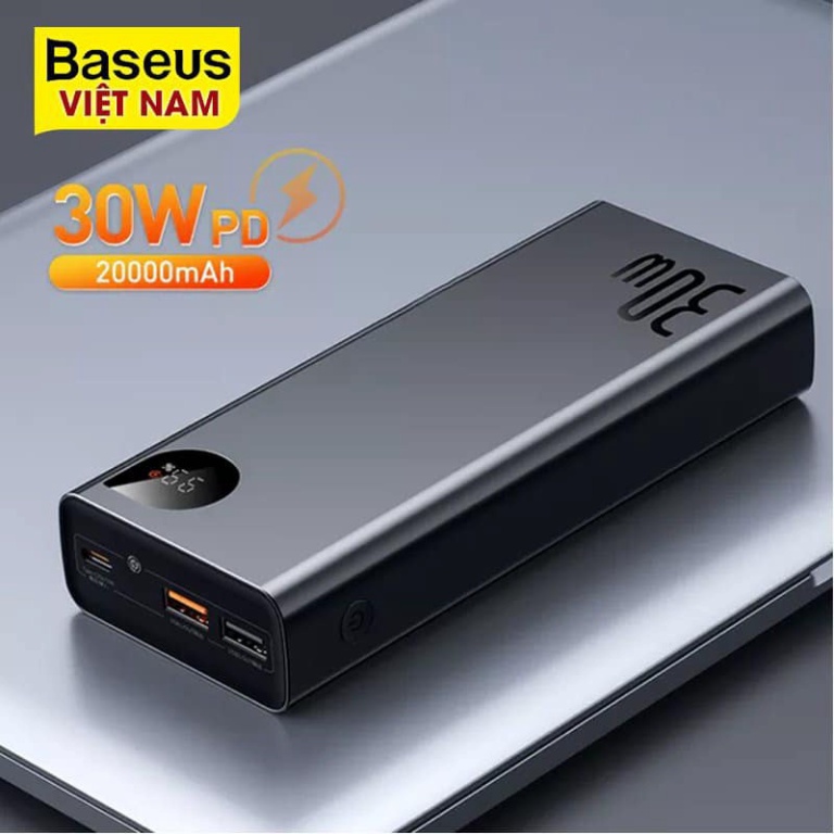 Sạc dự phòng Baseus 30W tích hợp sạc nhanh 2 chiều dung lượng pin 20000mah