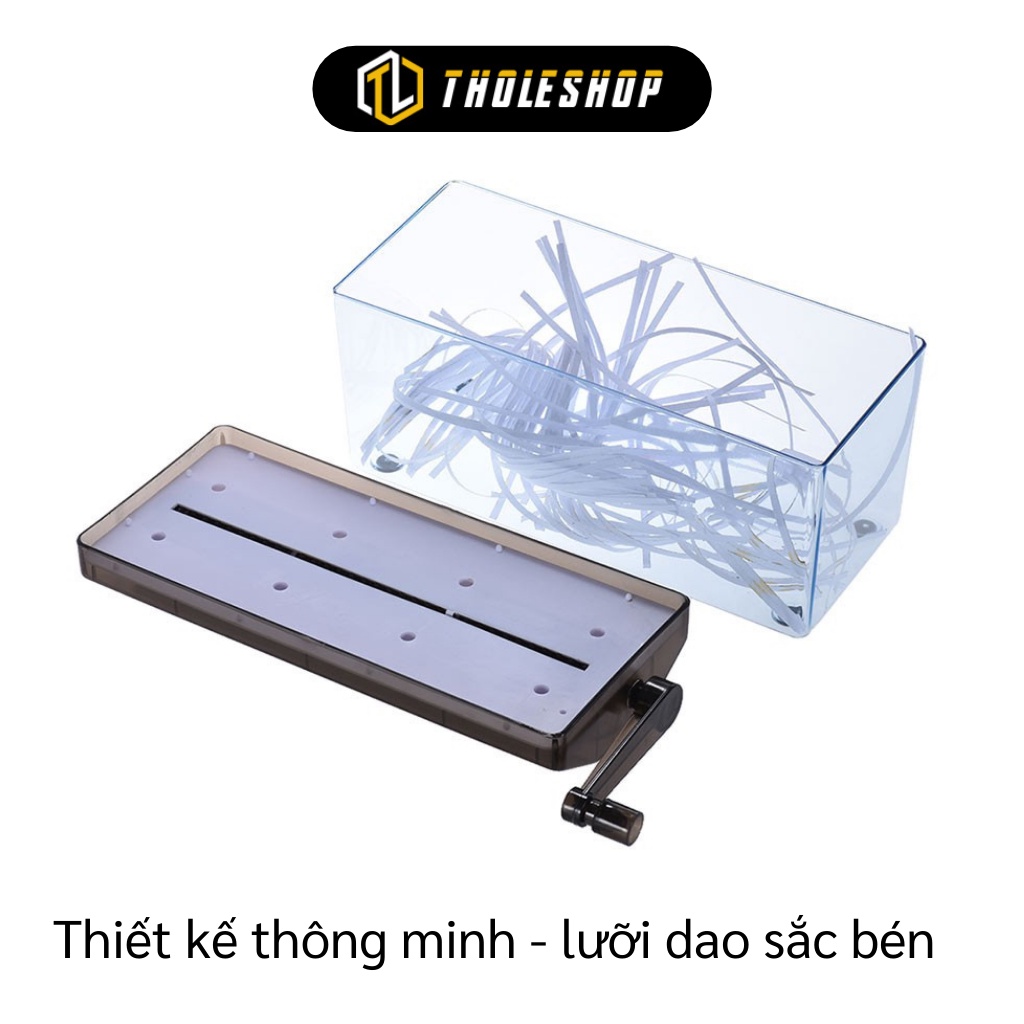 Máy cắt giấy huỷ tài liệu Shredder A4 thủ công cao cấp màu đen - Dụng cụ cắt giấy thành sợi 1007