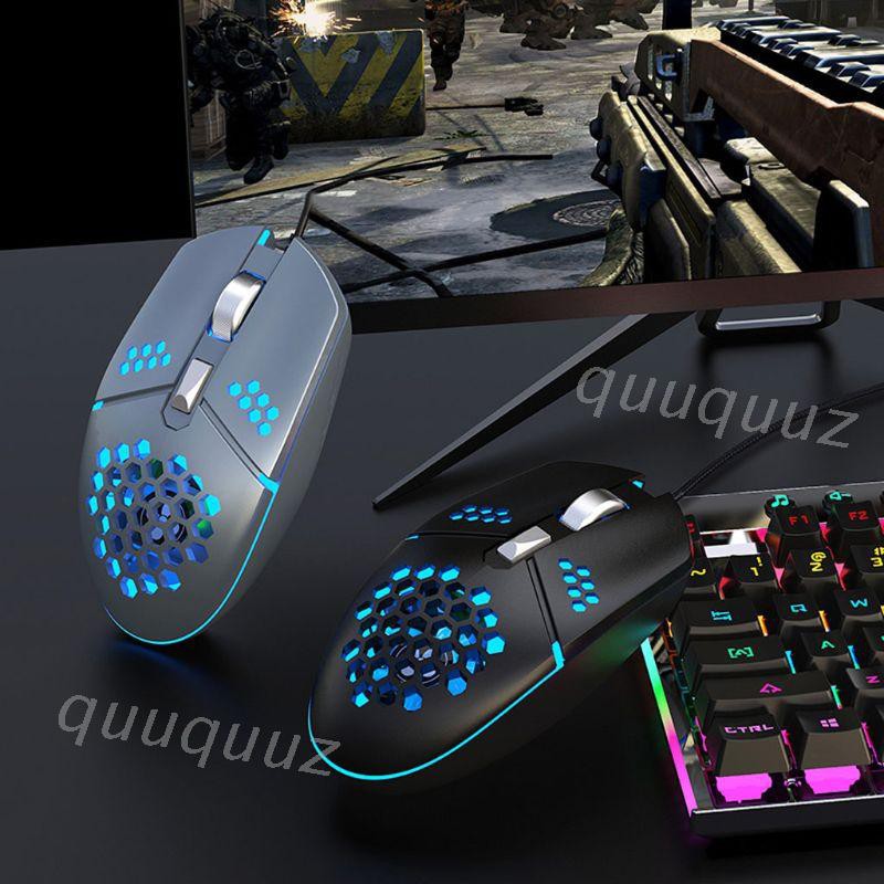 2000DPI RGB LED Gaming Wired USB Mouse Fan Lightweight Honeycomb Hollow-out Mice