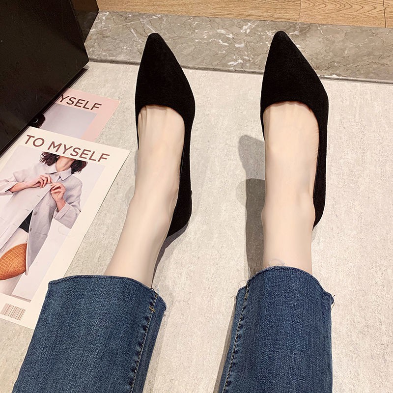 Giày Cao Gót Đế Thấp 3cm Thời Trang Mùa Thu 2020 Cho Nữ