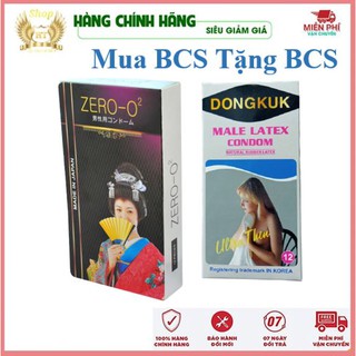 [Mua 1 Tặng 1] Bao cao Zero O2 siêu mỏng hộp 12 cái Tặng 1 hộp DONGKUK 12 Bao - BCS Siêu Mỏng-Siêu Dai Mềm Mỏng✔️